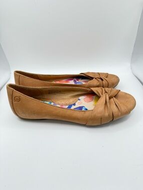 Born Brown Lilly Leather Ballet Flats Women’s Size 8 Gorpcore Casual
